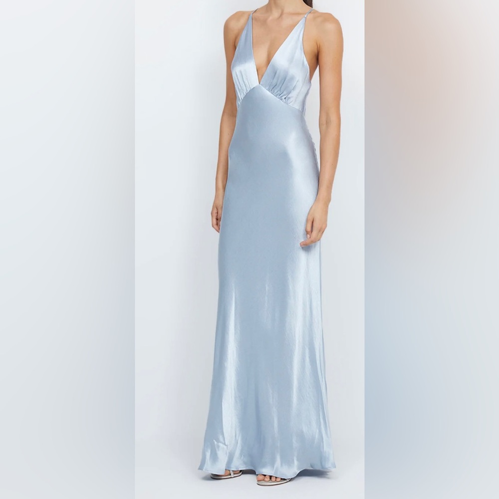 Bev + Bridge Moon Dance V Maxi Dress - dusty blue